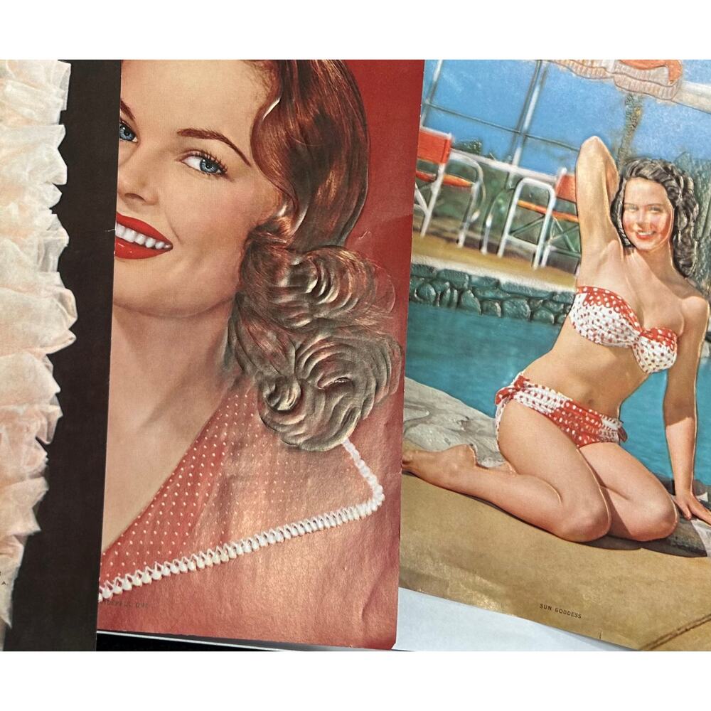 Lot of Embossed Unframed Salesman Sample Pinup Lithographs
